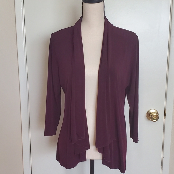 square punk Jackets & Blazers - NWOT S/M burgundy Open front thin cardigan